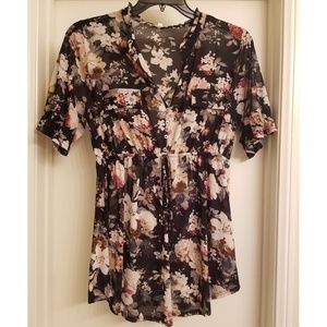 Floral sheer blouse